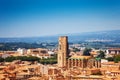 Cityscape of Carcassonne with St. Vincent church