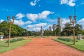 Cityscape of modern and old Buenos Aires with business and living in Palermo district, beautiful nature, parks and traditional