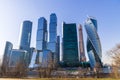 Cityscape of modrn and urban skyscrapers Moscow International Business Center is Architecture and Royalty Free Stock Photo