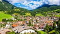 Cityscape of Moena in the Dolomites, Italy