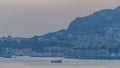 Cityscape of Monte Carlo day to night timelapse, Monaco after summer sunset. Royalty Free Stock Photo