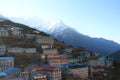 Cityscape of Namche Bazaar town in the morning Royalty Free Stock Photo