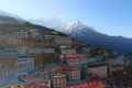 Cityscape of Namche Bazaar town in the morning Royalty Free Stock Photo