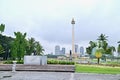 Cityscape of National Monument or MONAS Tower at Merdeka Square in Jakarta City Royalty Free Stock Photo