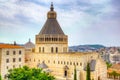 Cityscape of Nazareth with Basilica of the annunciation, Israel Royalty Free Stock Photo