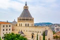 Cityscape of Nazareth with Basilica of the annunciation, Israel Royalty Free Stock Photo