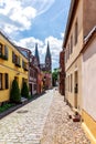 Cityscape of Neuruppin with the church Sankt Trinitatis in the background Royalty Free Stock Photo