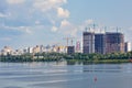Cityscape new residential buildings are being built on the banks of the DniprÃÂ¾ River