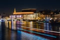 Cityscape night, Amsterdam. Royalty Free Stock Photo