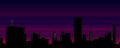 Cityscape Night on Noisy blue purple background