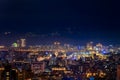 Cityscape Night Skyline. Taken from the Xiangshan Mounten in Xiangsan park which is a beautiful viewpoint of Taipei city. Taipei, Royalty Free Stock Photo