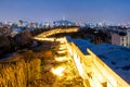 Cityscape night view of Seoul and Namsan Seoul Tower, South Korea Royalty Free Stock Photo