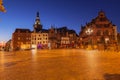 Cityscape of Nijmegen squre city center at dusk twilight Royalty Free Stock Photo