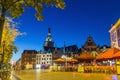 Cityscape of Nijmegen squre citycenter at dusk twilight, The Netherlands Royalty Free Stock Photo