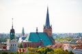 Panorama view with Odra river. Szczecin historical city with architectural layout similar to Paris Royalty Free Stock Photo
