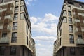 Cityscape office buildings with modern corporate architecture - business and success concept. Royalty Free Stock Photo