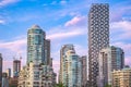 Cityscape office buildings with modern corporate and residential architecture. Urban cityscape skyline on a sunny day