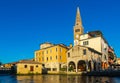 Old historical buildings and Lemene river in Portogruaro, Venezia