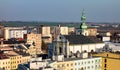 Cityscape of Opava town with the Saint Vojtech church Royalty Free Stock Photo