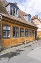 Orange traditional wattle house, Helsingor, Denmark Royalty Free Stock Photo