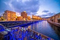 Cityscape of Otaru, Japan canal and historic warehouse, Sapporo