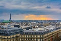 Cityscape over Paris at dusk Royalty Free Stock Photo