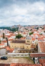 Cityscape over the roofs of Coimbra with Old Cathedral of Coimbra, Portuga