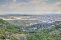 Cityscape over Sliven city from Karandila locality, Bulgaria Royalty Free Stock Photo