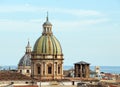 Cityscape of palermo with domes, the old town