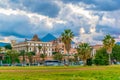 Cityscape of Palermo viewed from the seaside promenade, Sicily, Italy Royalty Free Stock Photo