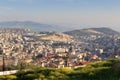 Cityscape panorama of Nazareth with Basilica Church of the Annunciation, Israel Royalty Free Stock Photo