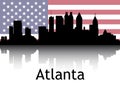 Cityscape Panorama Silhouette of Atlanta, USA Royalty Free Stock Photo