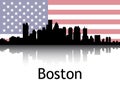 Cityscape Panorama Silhouette of Boston, USA