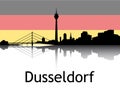 Cityscape Panorama Silhouette of Dusseldorf, Germany
