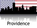 Cityscape Panorama Silhouette of Providence, Rhode Island Royalty Free Stock Photo