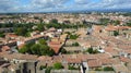 Cityscape Panorama of the town of Carcassonne Languedoc Roussillon France.