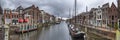 Cityscape, panorama - view of the city Rotterdam and its old district Delfshaven Royalty Free Stock Photo