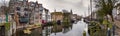 Cityscape, panorama - view of the city Rotterdam and its old district Delfshaven Royalty Free Stock Photo