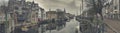Cityscape, panorama - view of the city Rotterdam and its old district Delfshaven