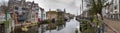 Cityscape, panorama - view of the city Rotterdam and its old district Delfshaven Royalty Free Stock Photo