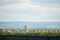 Cityscape of Pardubice city in the Czech Republic (Europe) - view from the Kuneticka mountain castle