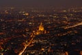 Cityscape of Paris at night, with illuminated Pantheon and aveneus Royalty Free Stock Photo