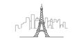 cityscape of Paris outline illustration