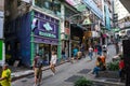 Cityscape and people on street in Soho, Hong Kong Royalty Free Stock Photo