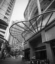 Cityscape, People walking on street between the condominium building in Bangkok at Sukhumvit road Prakanong Bangkok Thailand