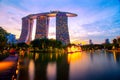 Cityscape photography in Singapore in twilight blue hours