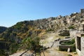 Cityscape of the picturesque old town of Matera Sassi di Matera with the characteristics ancient tuff houses. Matera is also UNE