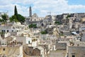 Cityscape of the picturesque old town of Matera Sassi di Matera with the characteristics ancient tuff houses. Matera is also UNE