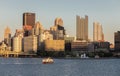 Cityscape of Pittsburgh, Pennsylvania. Allegheny and Monongahela Rivers in Background. Ohio River. Pittsburgh Downtown With