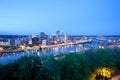 Cityscape of Pittsburgh, Pennsylvania at nigh Royalty Free Stock Photo